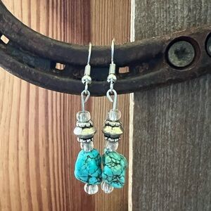 Turquoise and Silver Dangle Earrings